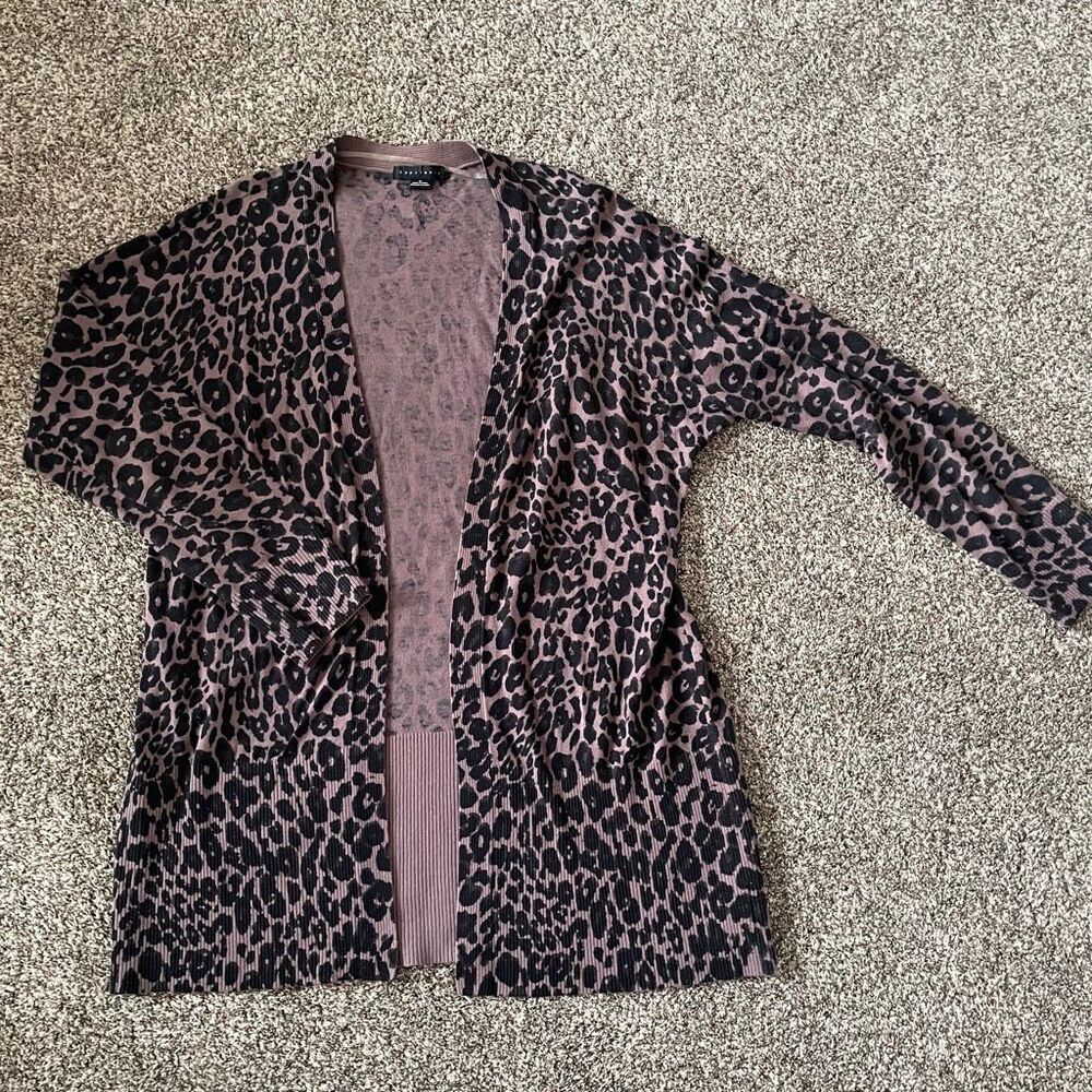 Sanctuary animal cheetah print cardigan sweater Women’s size Medium